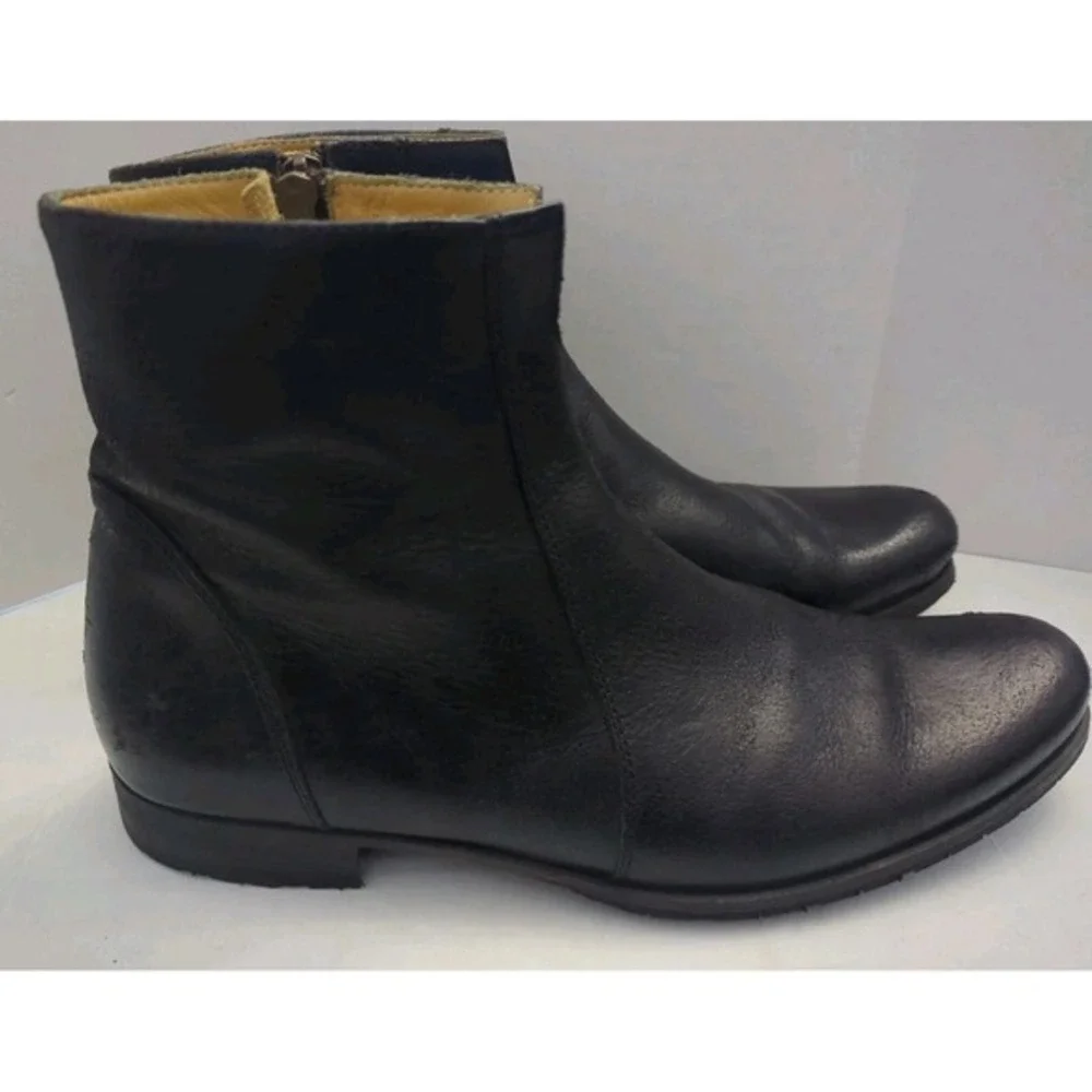 Billy‎ Reid Men Black Ankle Chukka Moto Boots Side Zip Handmade Italy 7.5-8 READ